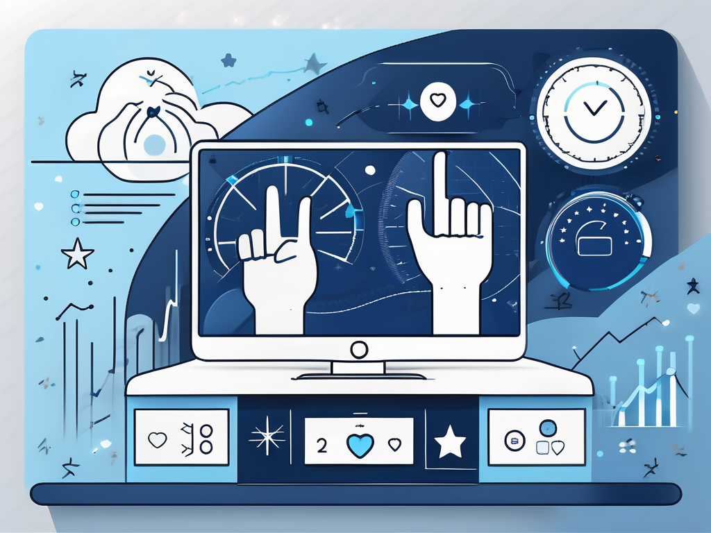 A futuristic dashboard displaying various satisfaction metrics